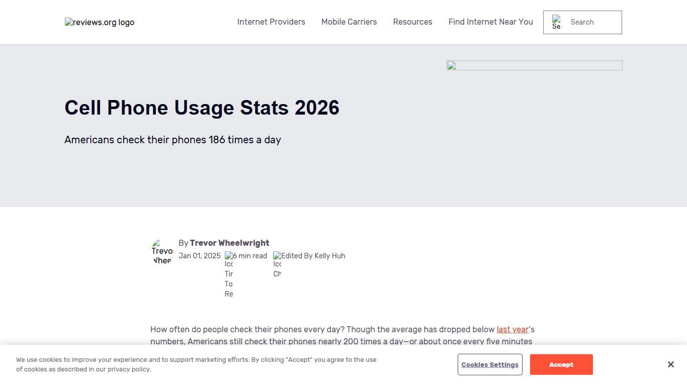 2026 Cell Phone Usage Stats: Americans Check Phones 186 Times Daily